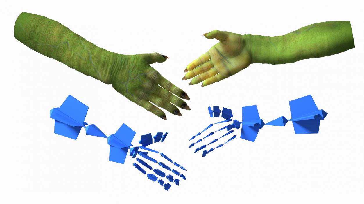 3D model Handshake Green Goblin Hands Rigged