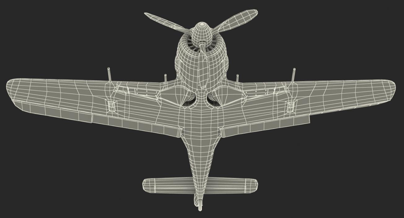 German WWII Fighter Aircraft FW 190 Rigged 3D