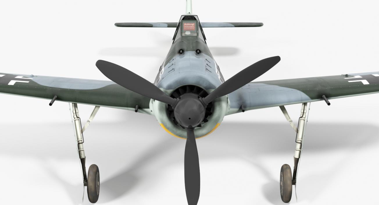 German WWII Fighter Aircraft FW 190 Rigged 3D