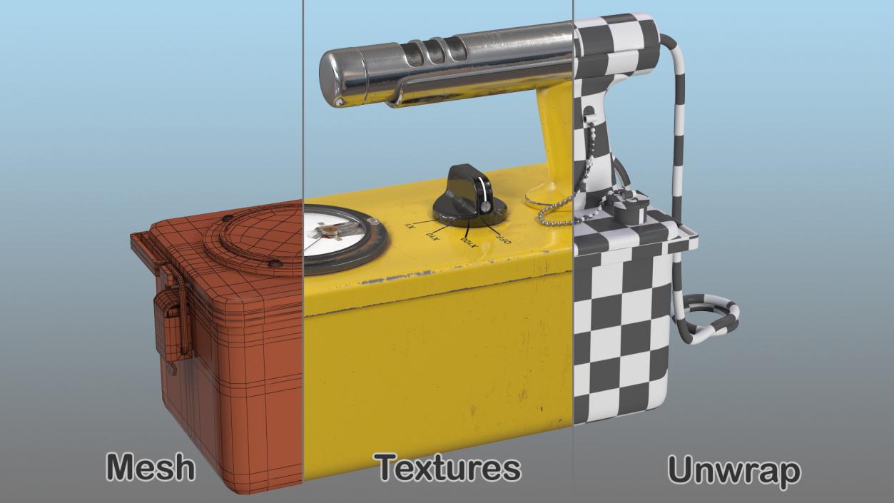 Cold War Geiger Counter Old 3D