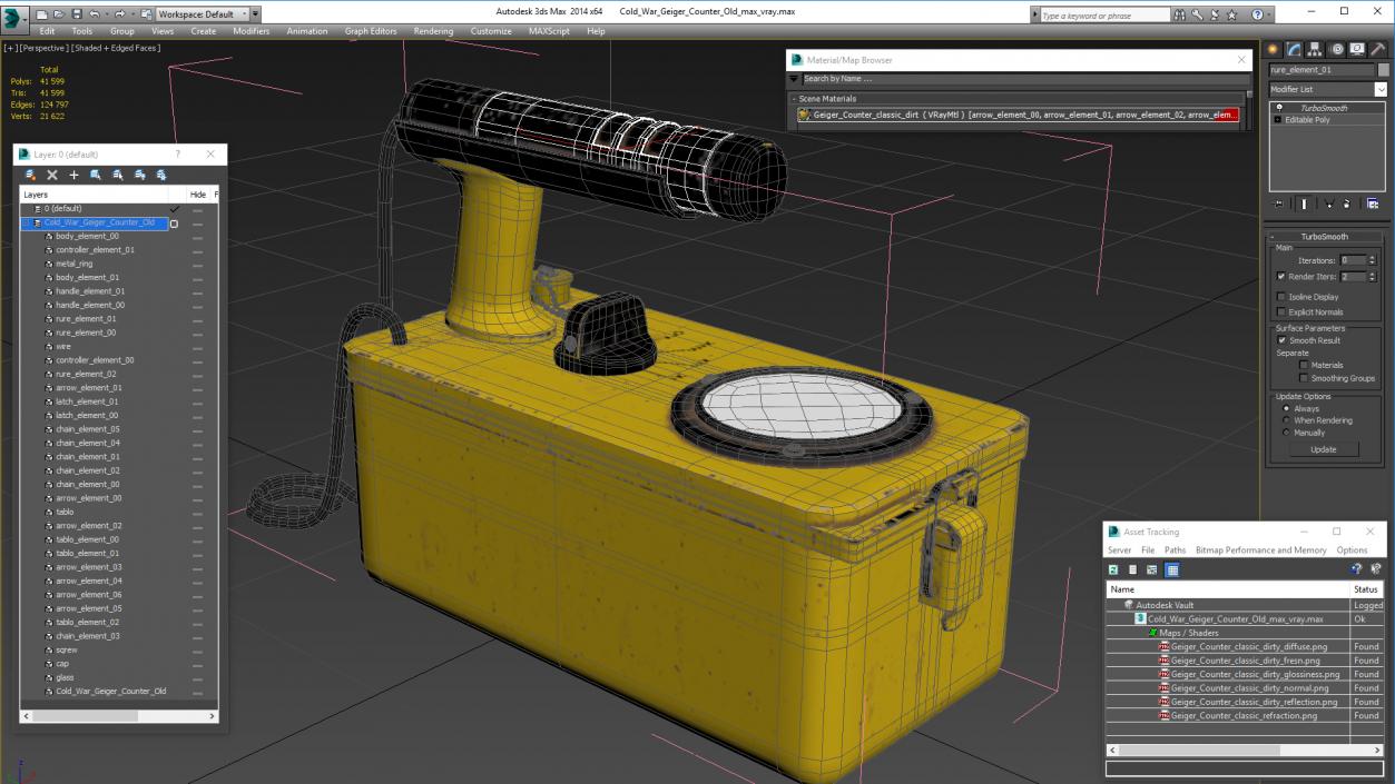 Cold War Geiger Counter Old 3D