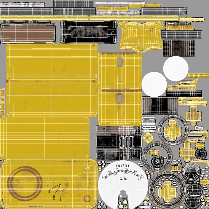 Cold War Geiger Counter Old 3D