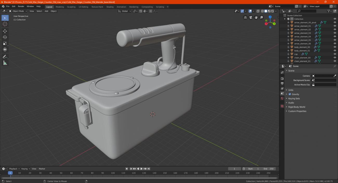 Cold War Geiger Counter Old 3D