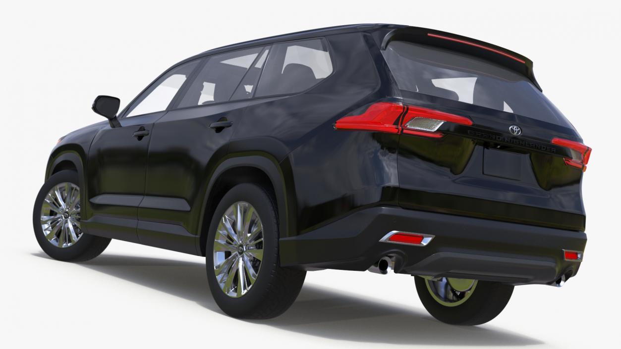 3D Toyota Grand Highlander 2024 Black Rigged