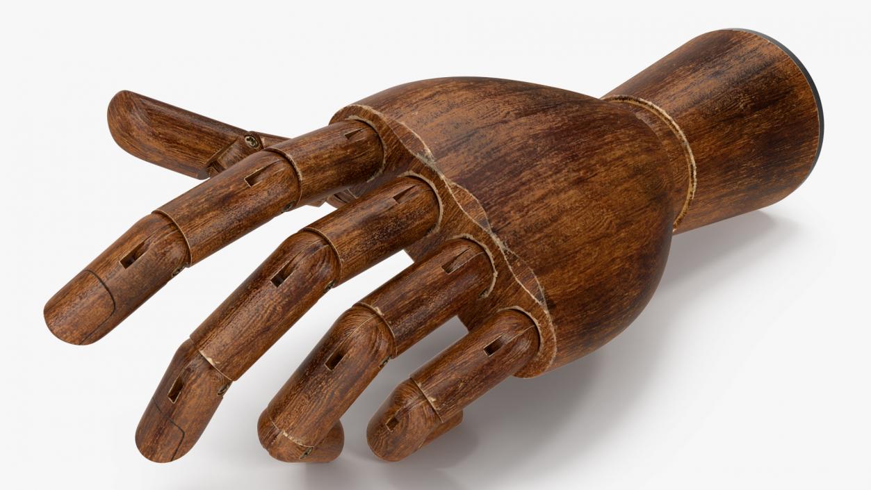 3D model Dark Wood Hand Rigged for Maya