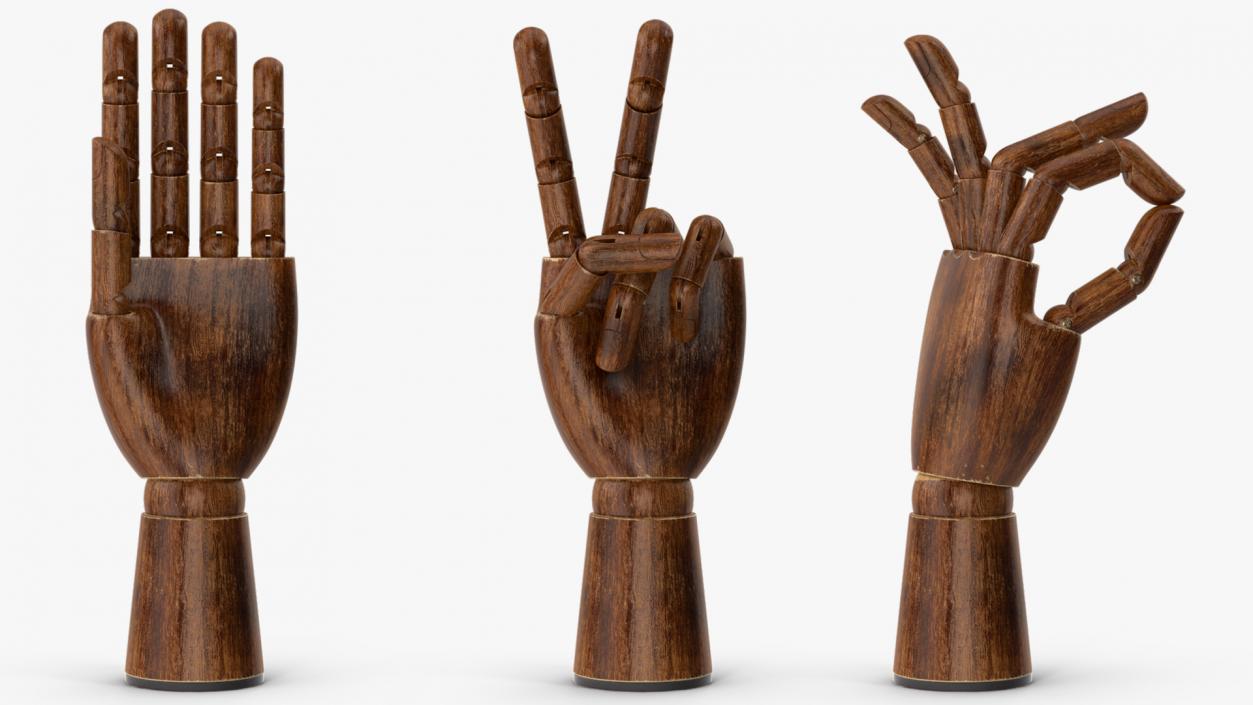 3D model Dark Wood Hand Rigged for Maya