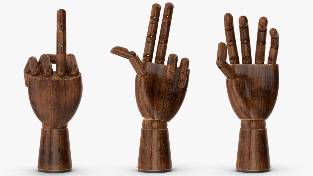 3D model Dark Wood Hand Rigged for Maya