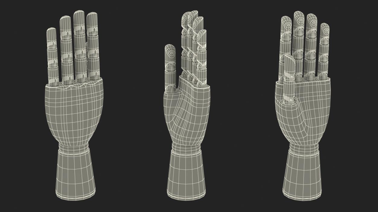 3D model Dark Wood Hand Rigged for Cinema 4D