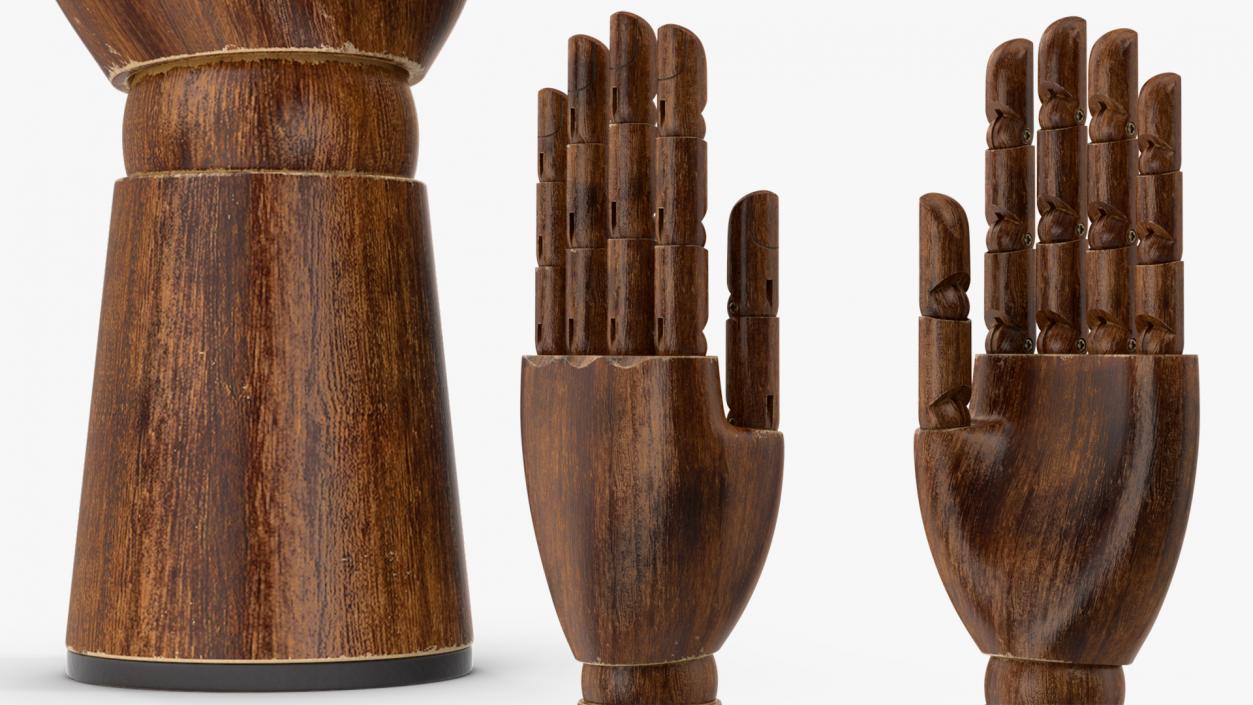 3D model Dark Wood Hand Rigged for Maya