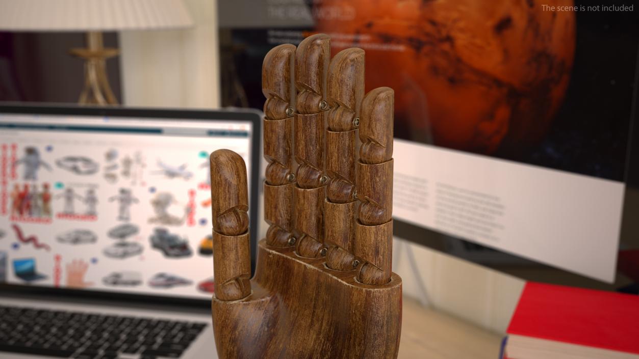 3D model Dark Wood Hand Rigged for Modo