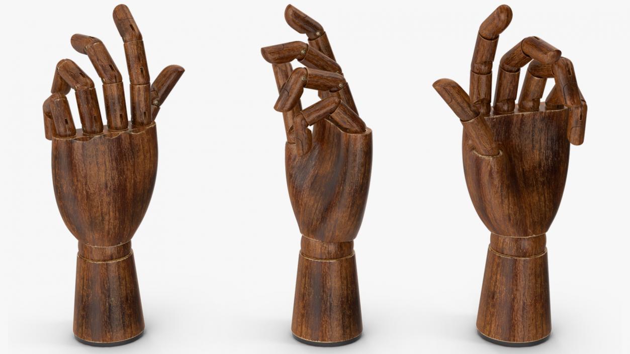 3D model Dark Wood Hand Rigged for Maya