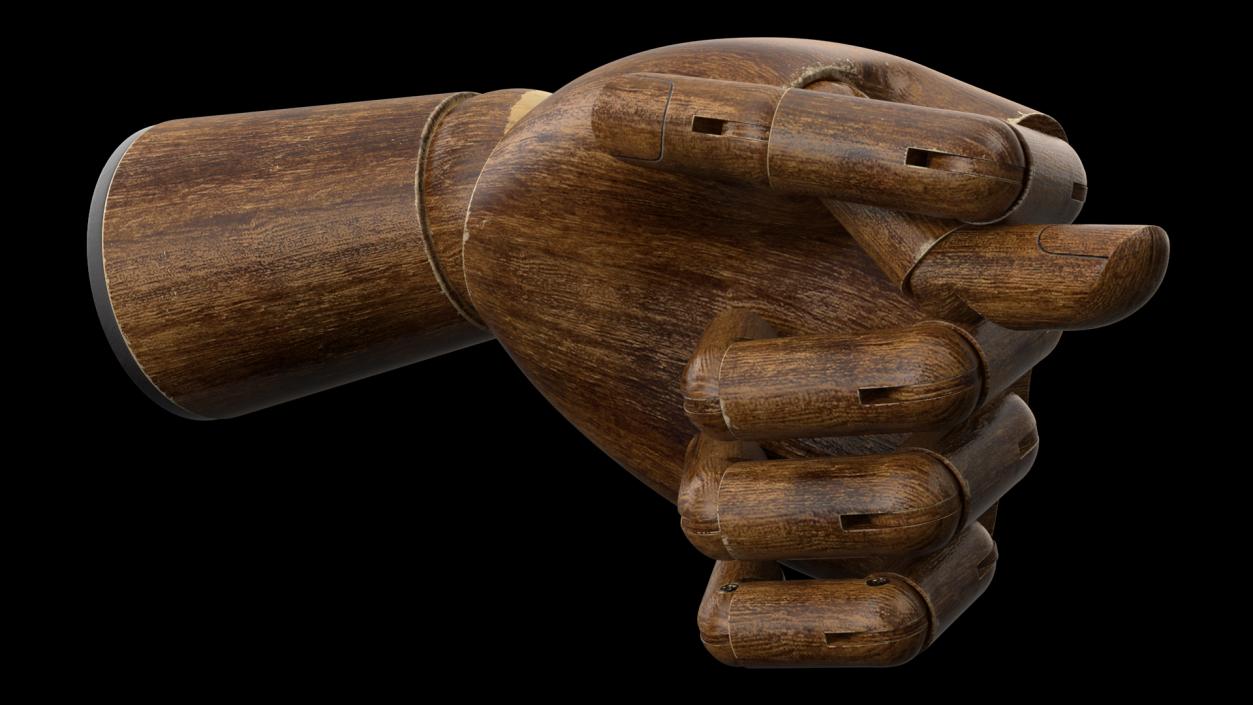 3D model Dark Wood Hand Rigged for Maya