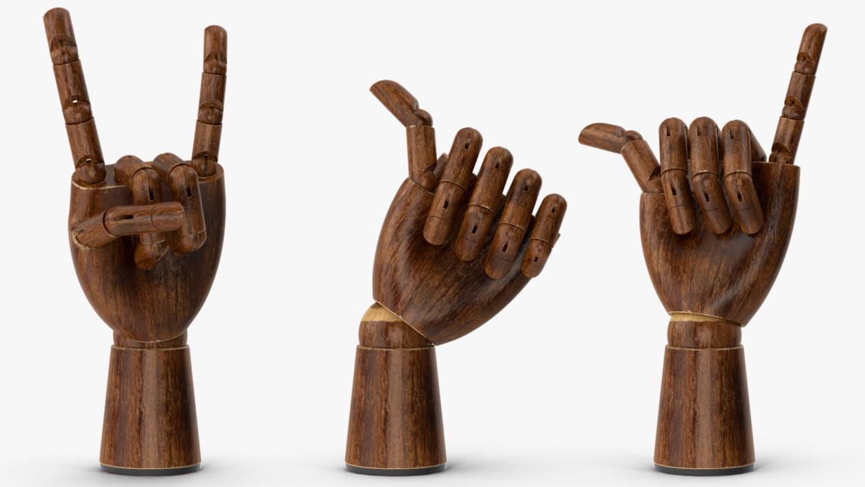 3D model Dark Wood Hand Rigged for Modo