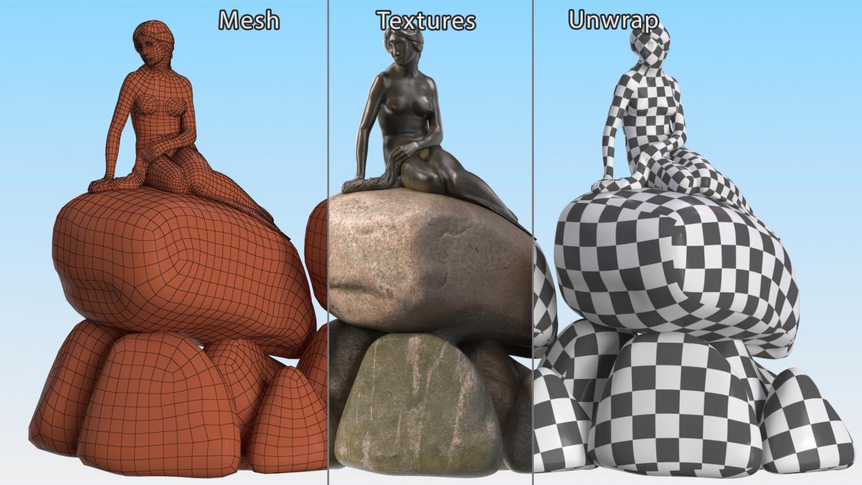 3D model The Little Mermaid Statue