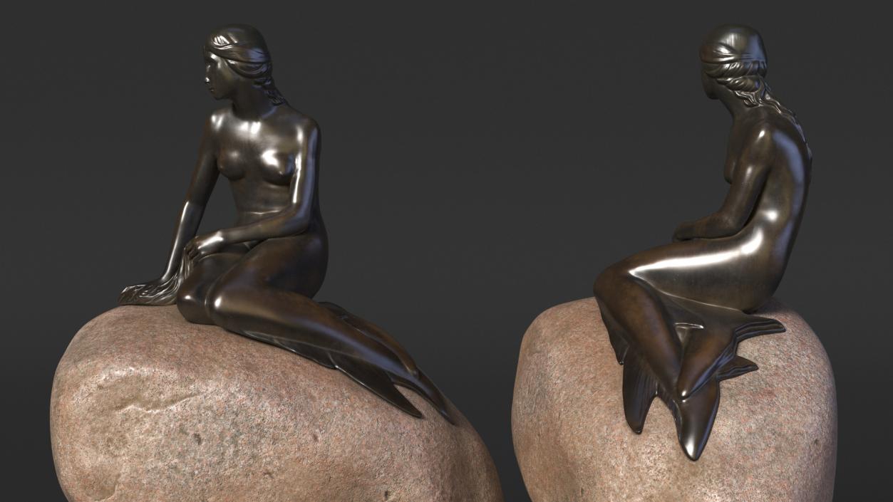 3D model The Little Mermaid Statue