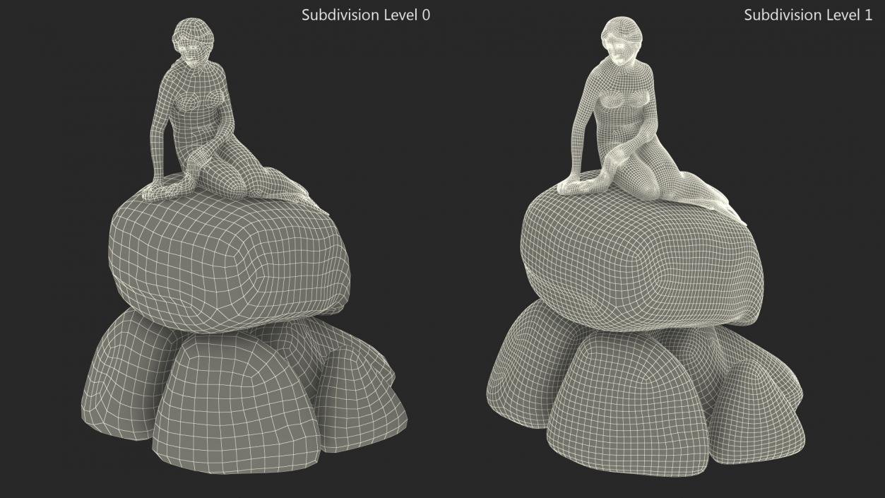 3D model The Little Mermaid Statue