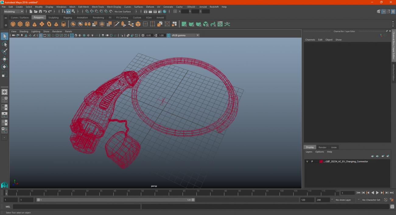 GBT 20234 AC EV Charging Connector 3D model