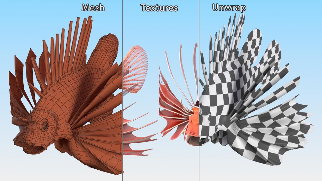 3D Clearfin Lionfish Rigged for Cinema 4D model