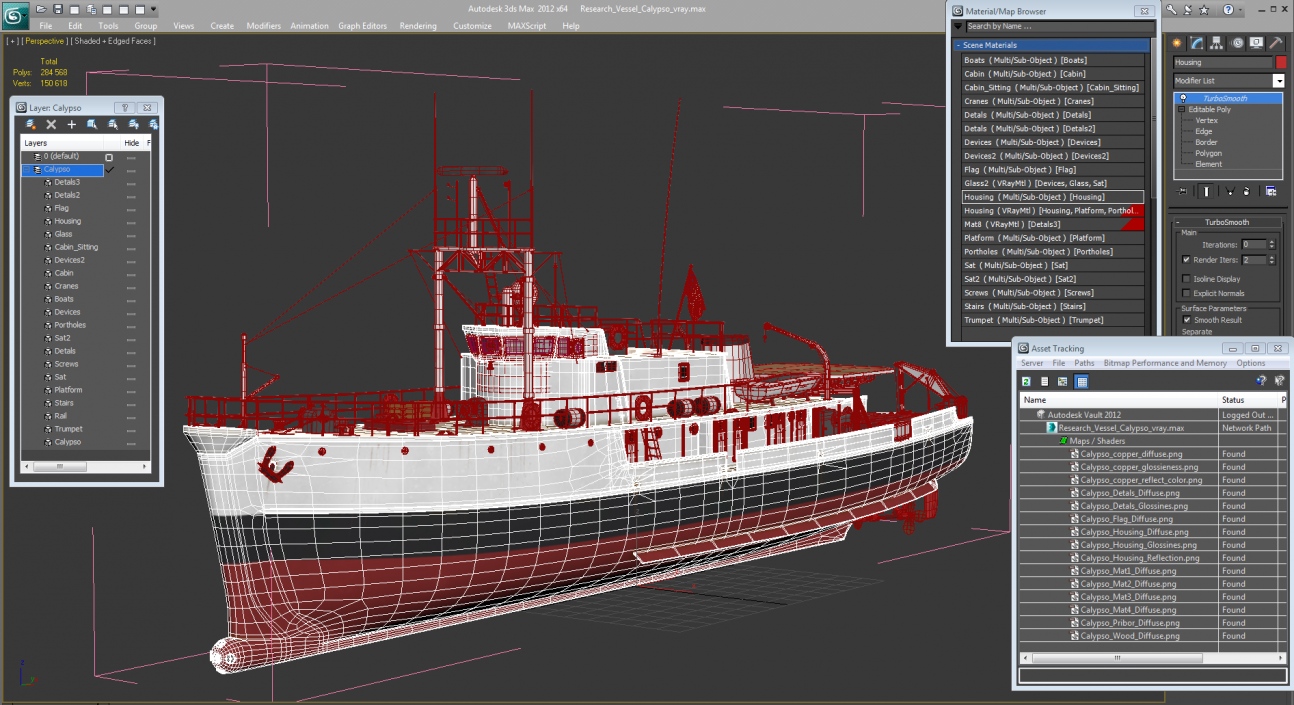 3D Research Vessel Calypso model