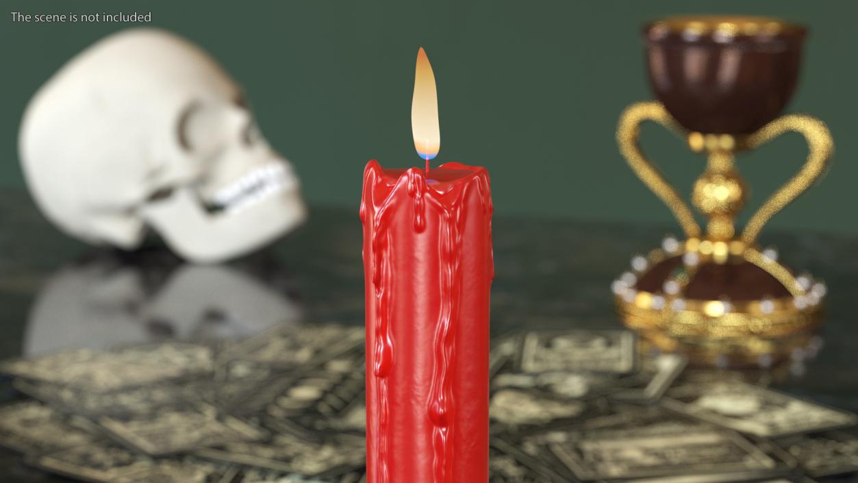 Melting Wax Candle Red 3D