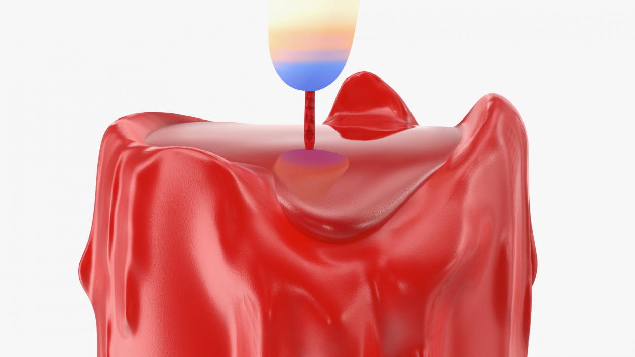 Melting Wax Candle Red 3D