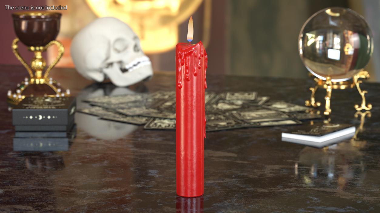 Melting Wax Candle Red 3D