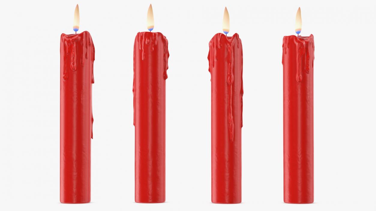 Melting Wax Candle Red 3D