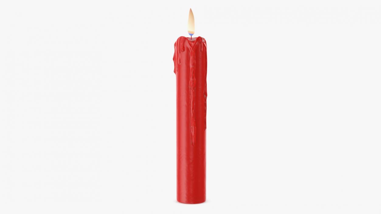 Melting Wax Candle Red 3D