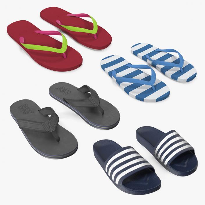 Flip-Flops Slippers Collection 2 3D