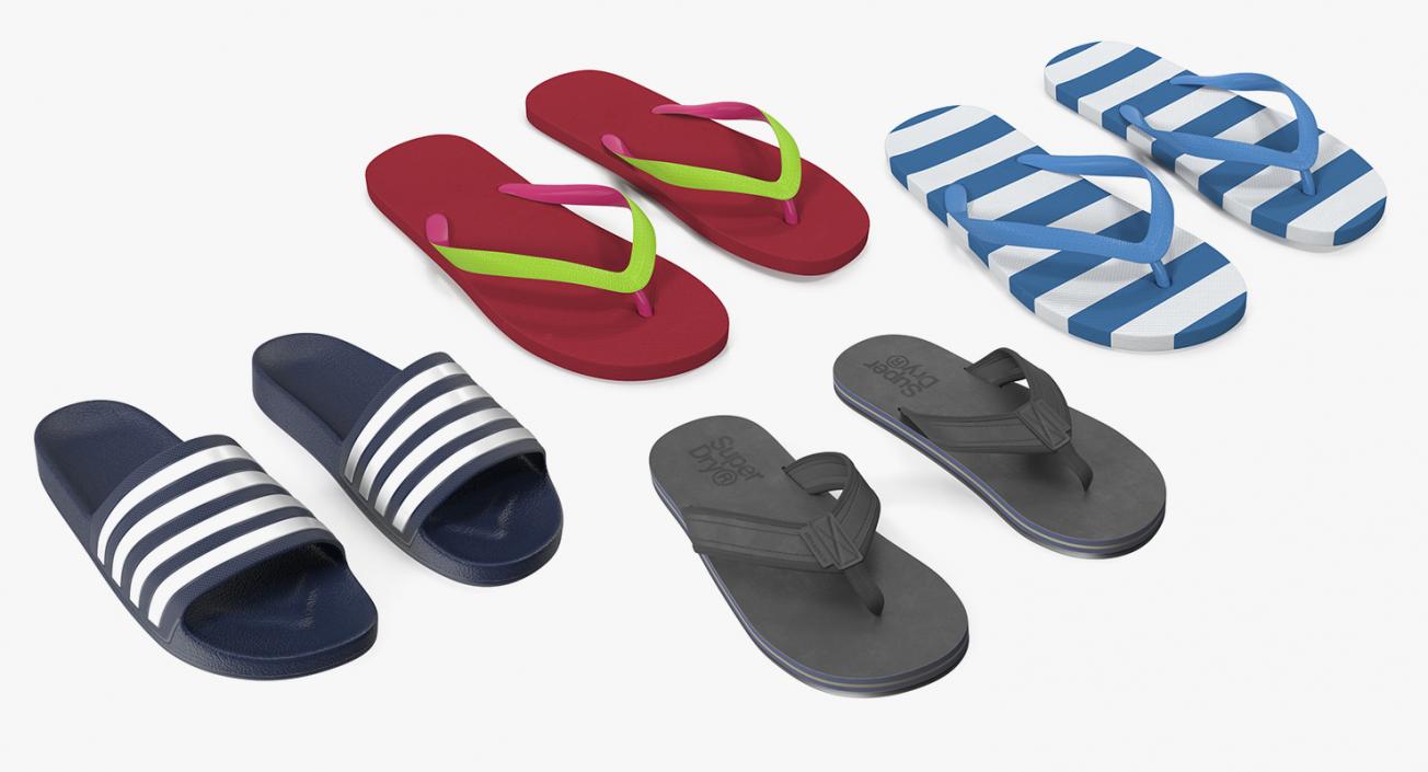 Flip-Flops Slippers Collection 2 3D