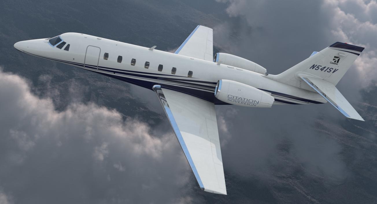 3D Cessna 680 Citation Sovereign Rigged