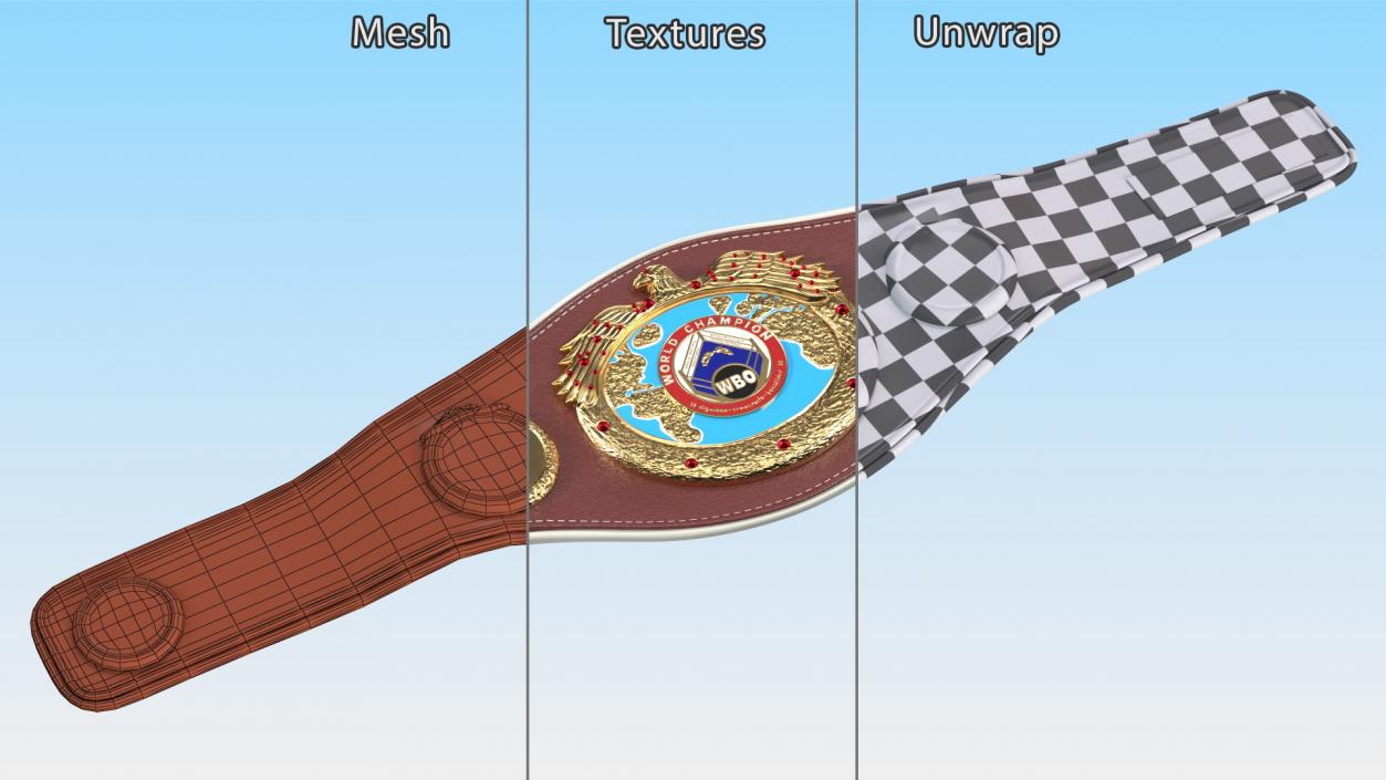 3D model Boxing World Champion Title WBO Belt Fur