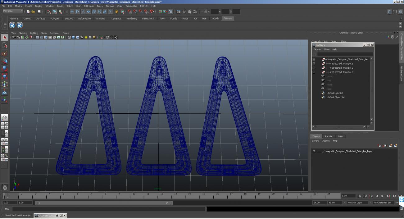 Magnetic Designer Stretched Triangles 3D