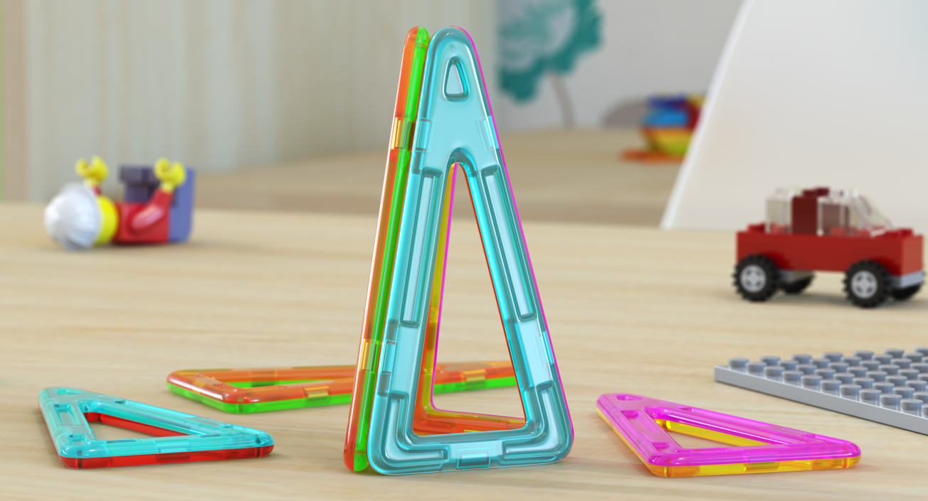 Magnetic Designer Stretched Triangles 3D