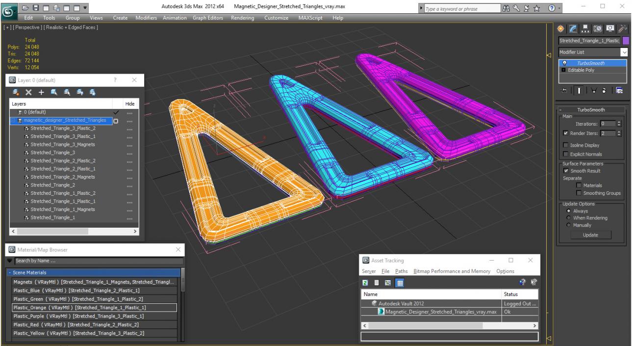 Magnetic Designer Stretched Triangles 3D