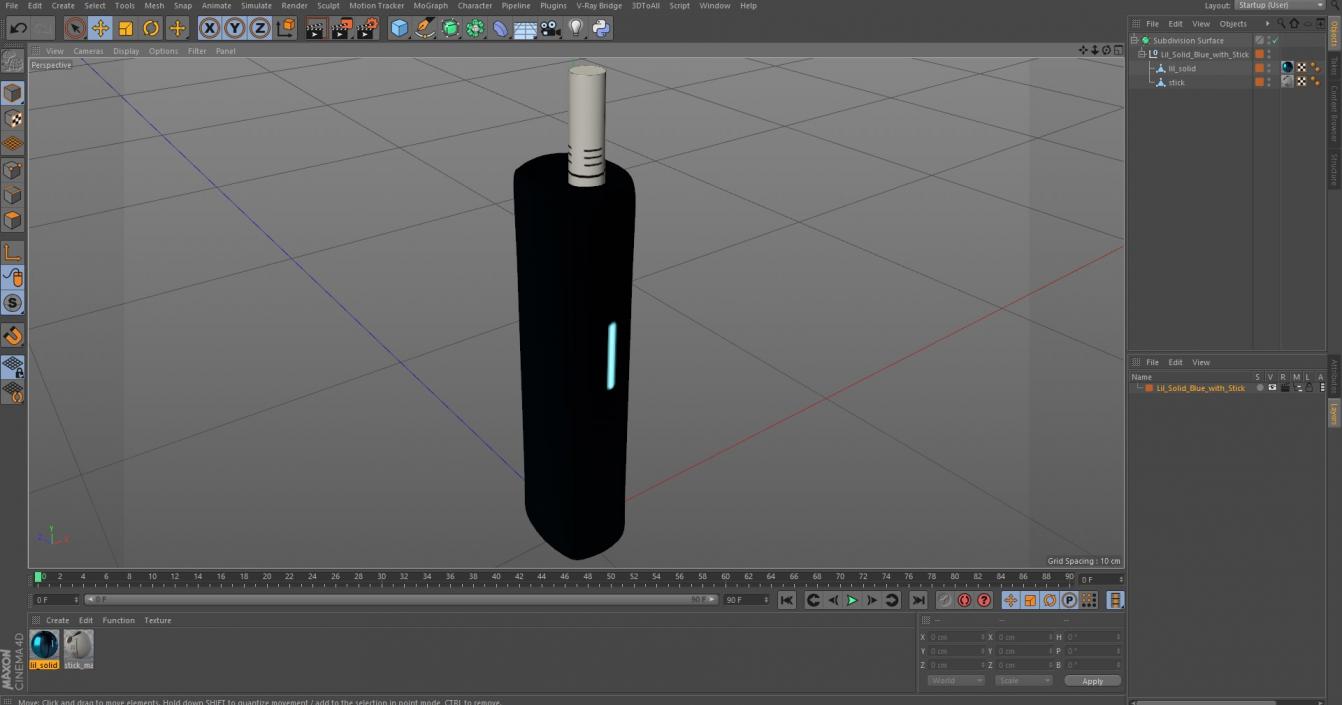 3D model Lil Solid Blue with Stick