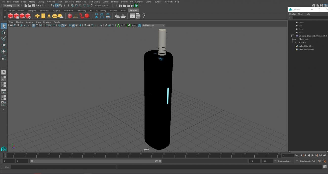 3D model Lil Solid Blue with Stick