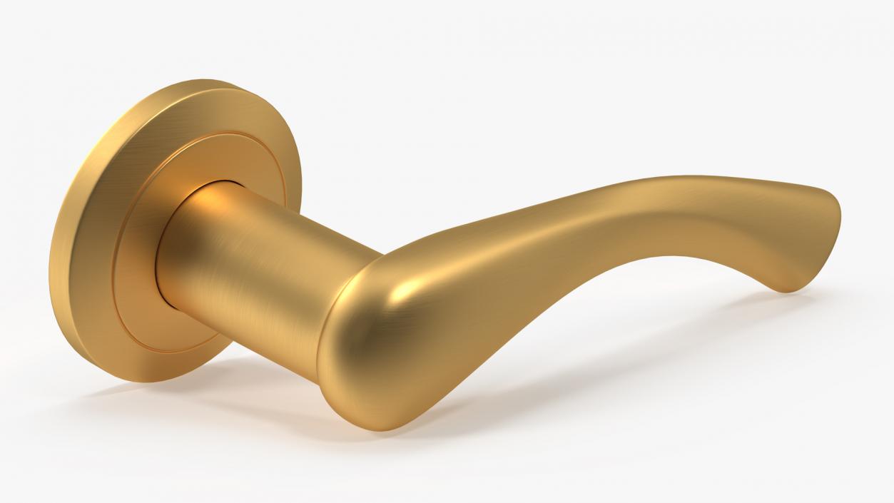 3D Gold Arc Door Handles