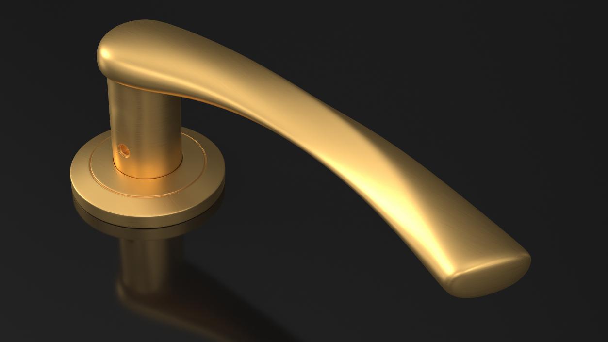 3D Gold Arc Door Handles