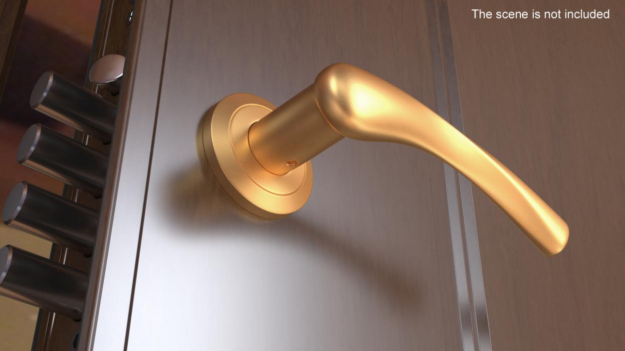 3D Gold Arc Door Handles