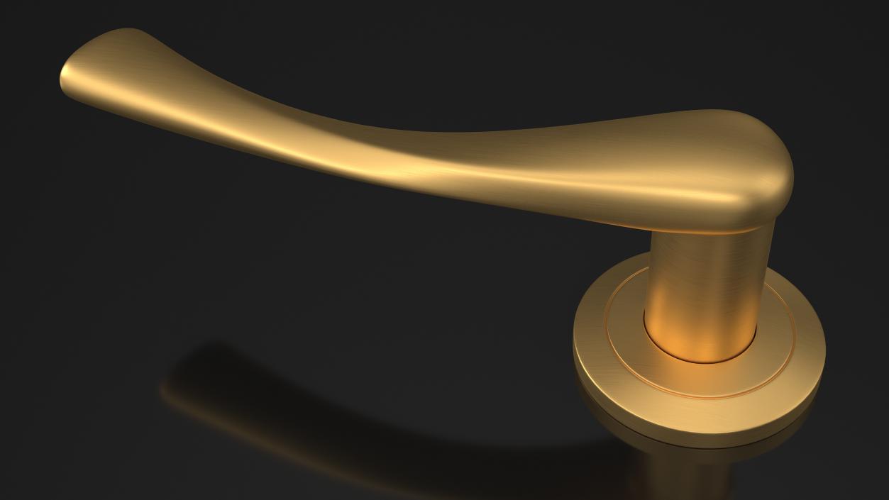 3D Gold Arc Door Handles