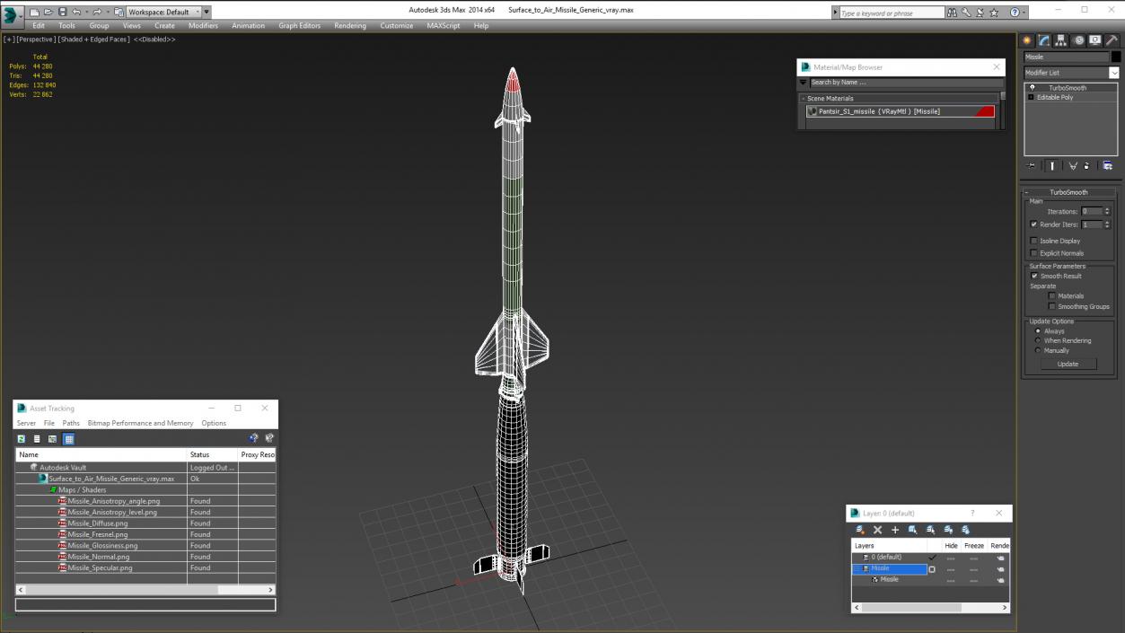 3D model Surface to Air Missile Generic