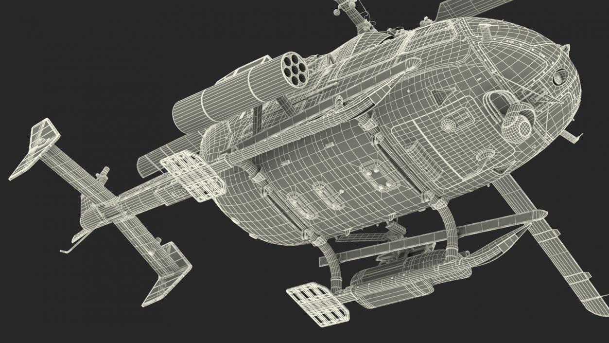 3D model Armed Aerial Scout 72X Helicopter Rigged