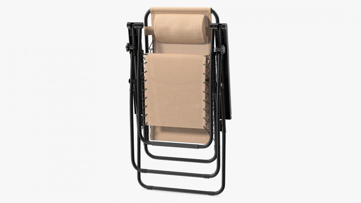 3D model Beige Lounge Chair Folded