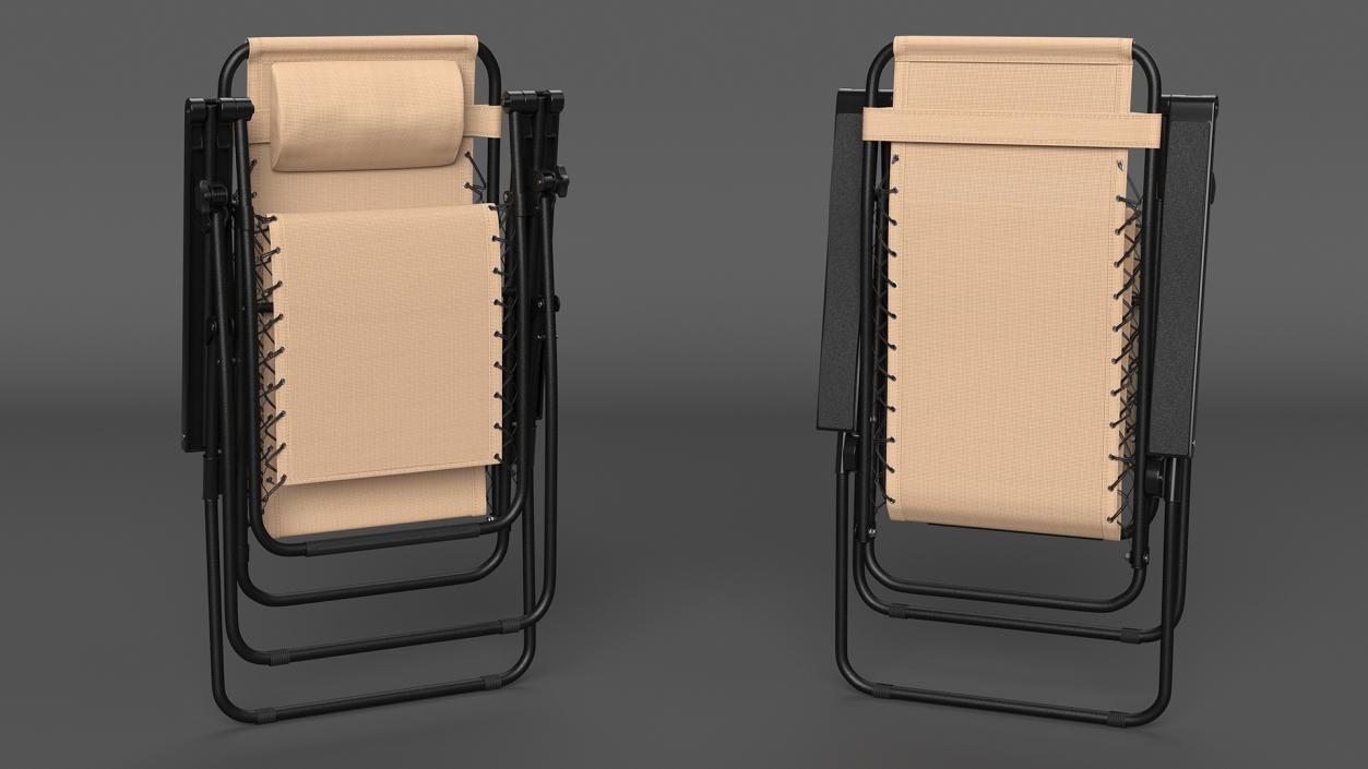 3D model Beige Lounge Chair Folded