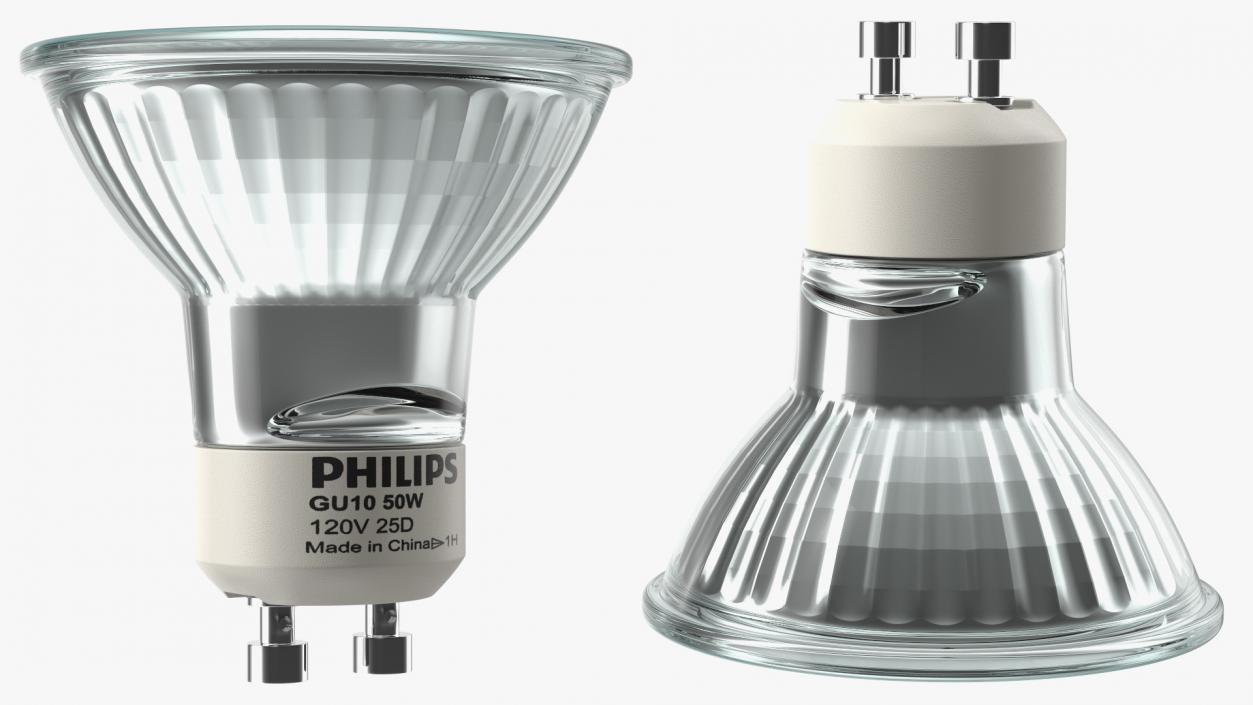 3D model Philips GU10 50W Halogen Light Bulb