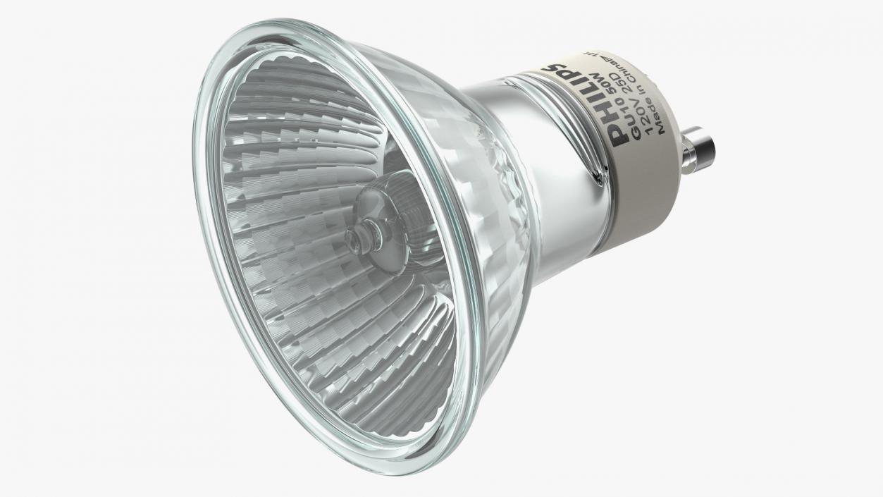 3D model Philips GU10 50W Halogen Light Bulb