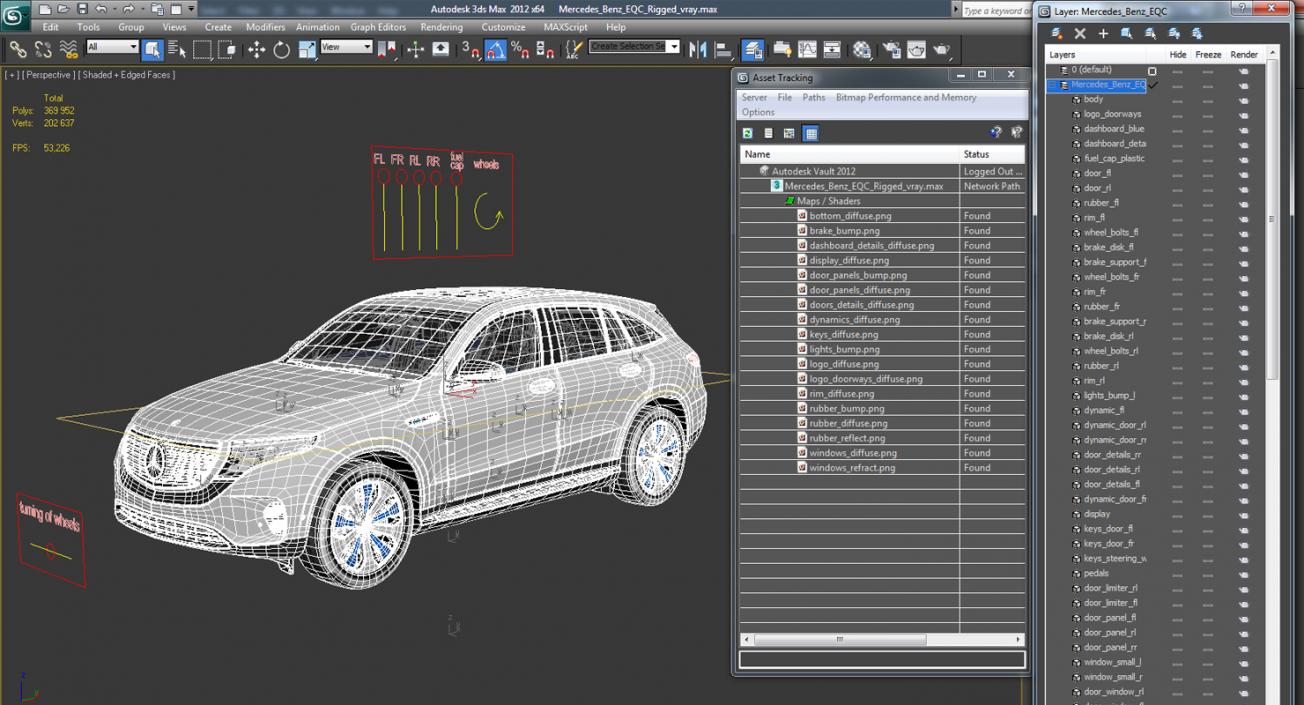 Mercedes Benz EQC Rigged 3D model