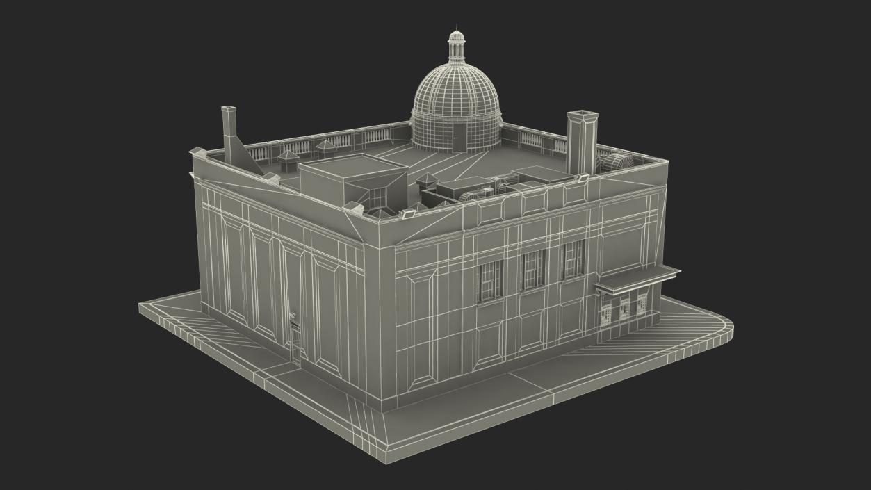 Old and Classic Bank Building 3D model