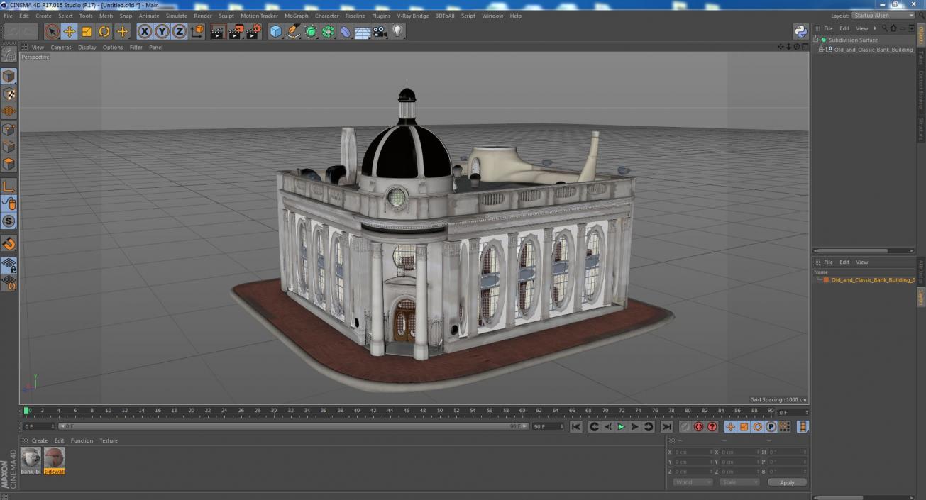 Old and Classic Bank Building 3D model